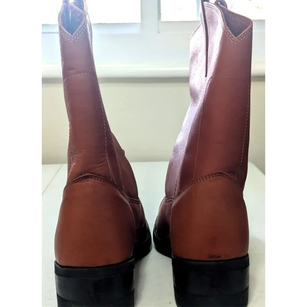 Vintage 80's Technics Western Boots Men's 12D Cognac 10